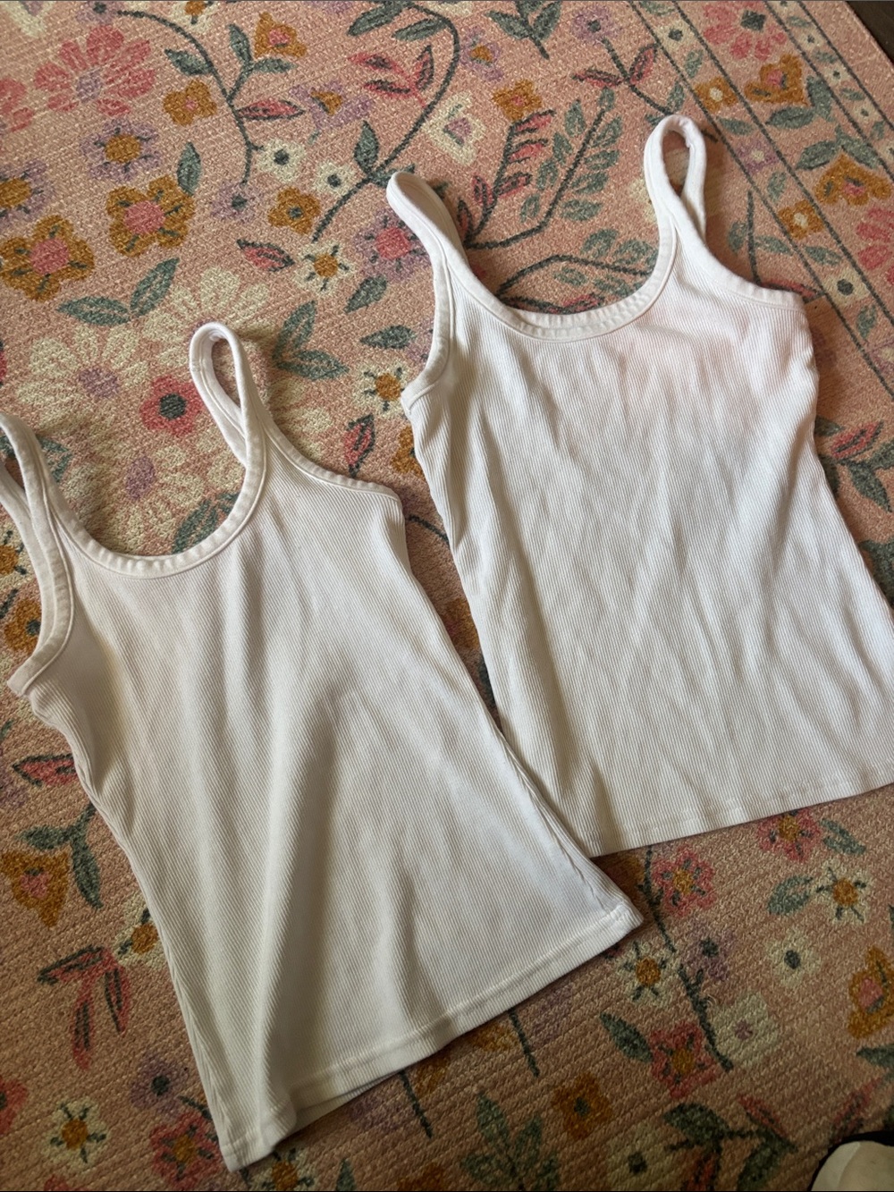 aerie White Ribbed Tank Tops - Set of 2 size small and xs
